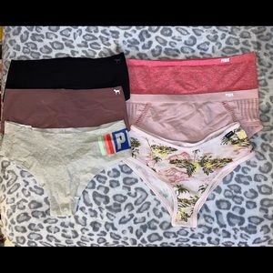 6 PAIR BUNDLE OF PINK BY VS UNDERWEAR